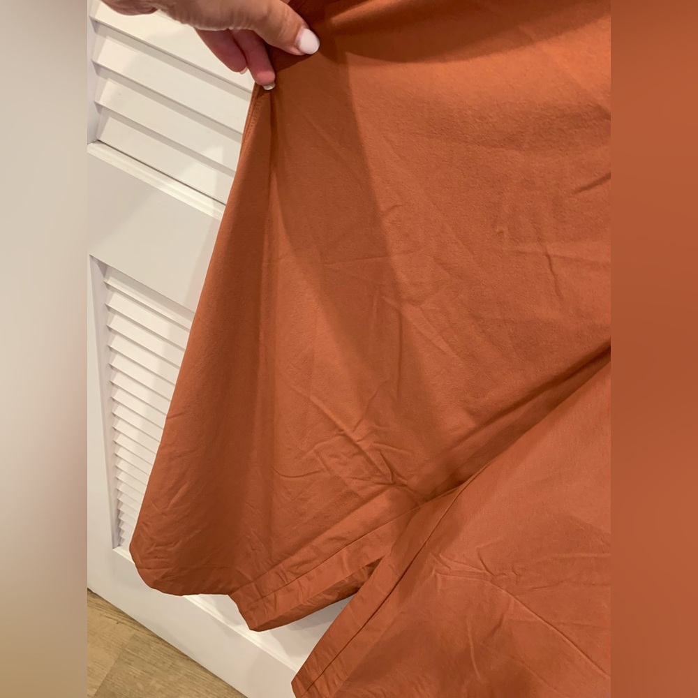 NWOT Athleta The Passenger wide leg jumpsuit brick orange size small - Picture 5 of 9